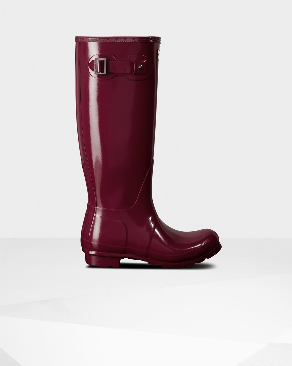 Womens Hunter Original Gloss - Tall Rain Boots Claret/Red - 9785-VQDPT